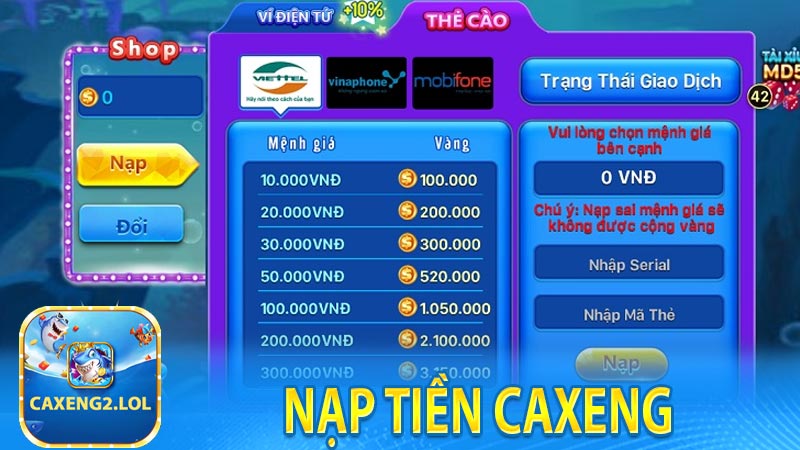 Nạp tiền Caxeng